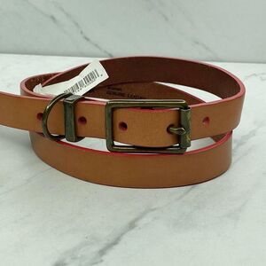 GAP Skinny Red Trimmed Brown Genuine Leather Belt Small (S) ✨